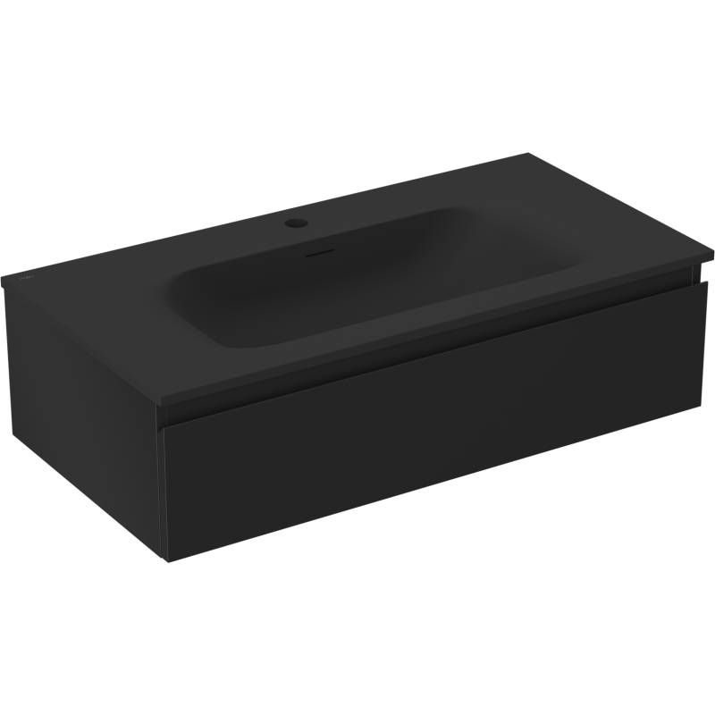 Mexen Orio dulap de baie 90 cm cu lavoar Vela, 1 sertar, negru mat - 91A10-09023-1-BF71-W23M71