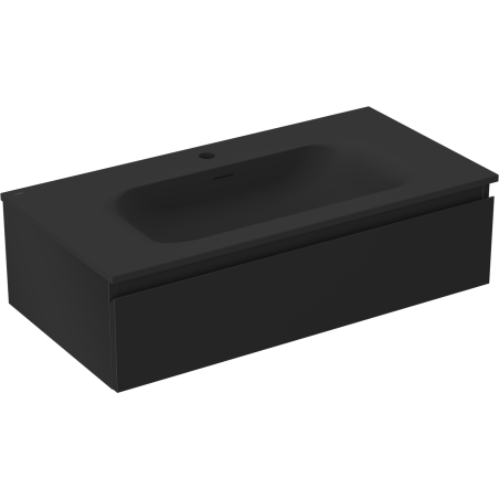 Mexen Orio dulap baie 90 cm cu lavoar Vela, 1 sertar, negru mat - 91A10-09023-1-BF71-W23M71