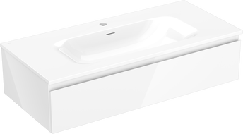 Mexen Orio dulap baie 100 cm cu chiuvetă Vela, 1 sertar, alb lucios - 91A10-10023-1-BF00-W23M00