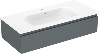 Mexen Orio 100 cm-es fürdőszobai szekrény Vela mosdóval, 1 fiók, grafit matt/fehér matt - 91A10-10023-1-BF66-W23M01