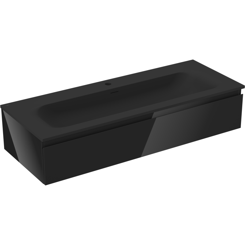 Mexen Orio dulap baie 120 cm cu lavoar Vela, 1 sertar, negru lucios/negru mat - 91A10-12023-1-BF70-W23M71