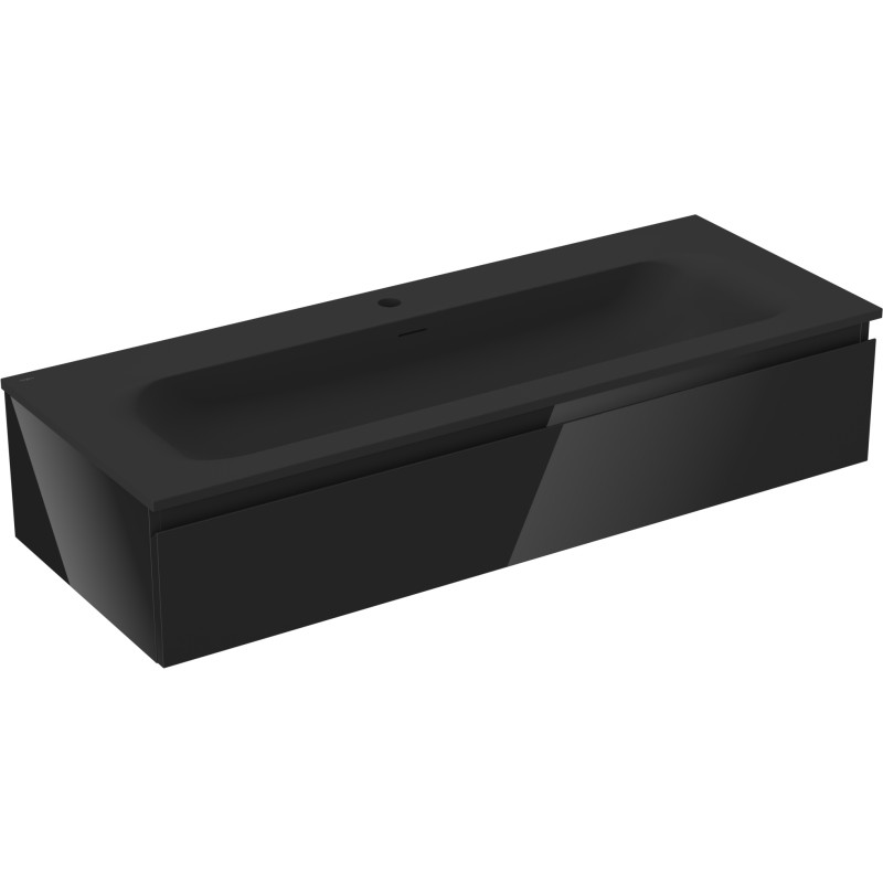 Mexen Orio dulap de baie 120 cm cu chiuvetă Vela, 1 sertar, negru lucios/negru mat - 91A10-12023-1-BF70-W23M71