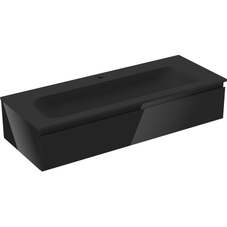 Mexen Orio dulap baie 120 cm cu lavoar Vela, 1 sertar, negru lucios/negru mat - 91A10-12023-1-BF70-W23M71