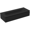 Dulap baie Mexen Orio 120 cm cu lavoar Vela, 1 sertar, negru mat - 91A10-12023-1-BF71-W23M71