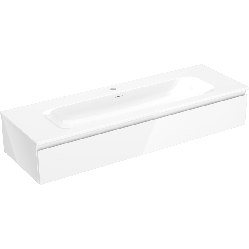 Mexen Orio dulap de baie 140 cm cu lavoar Vela, 1 sertar, alb lucios - 91A10-14023-1-BF00-W23M00