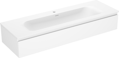 Mexen Orio fürdőszobai szekrény 140 cm-es Vela mosdóval, 1 fiók, fehér matt - 91A10-14023-1-BF01-W23M01