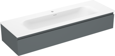 Mexen Orio 140 cm-es fürdőszobai szekrény mosdóval Vela, 1 fiók, grafit matt/fehér matt - 91A10-14023-1-BF66-W23M01