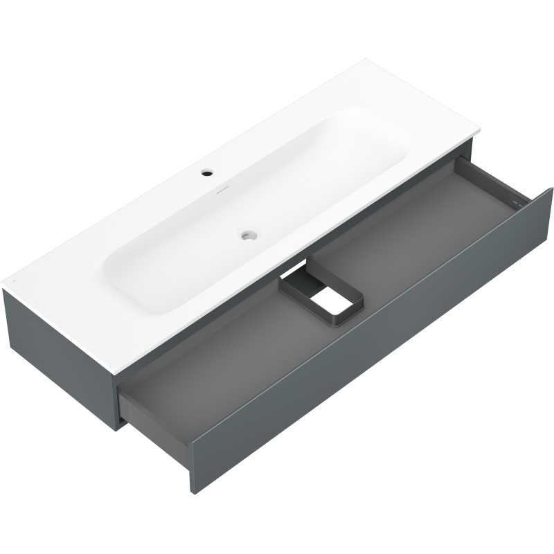 Mexen Orio dulap baie 140 cm cu lavoar Vela, 1 sertar, grafit mat/alb mat - 91A10-14023-1-BF66-W23M01
