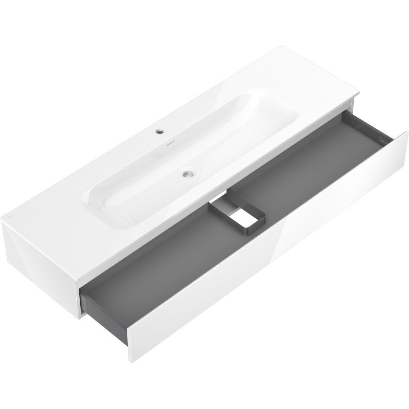 Mexen Orio dulap pentru baie 160 cm cu chiuvetă Vela, 1 sertar, alb lucios - 91A10-16023-1-BF00-W23M00