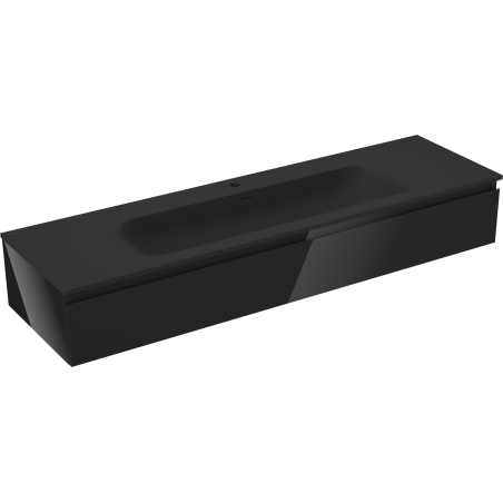 Mexen Orio dulap baie 160 cm cu chiuvetă Vela, 1 sertar, negru lucios/negru mat - 91A10-16023-1-BF70-W23M71
