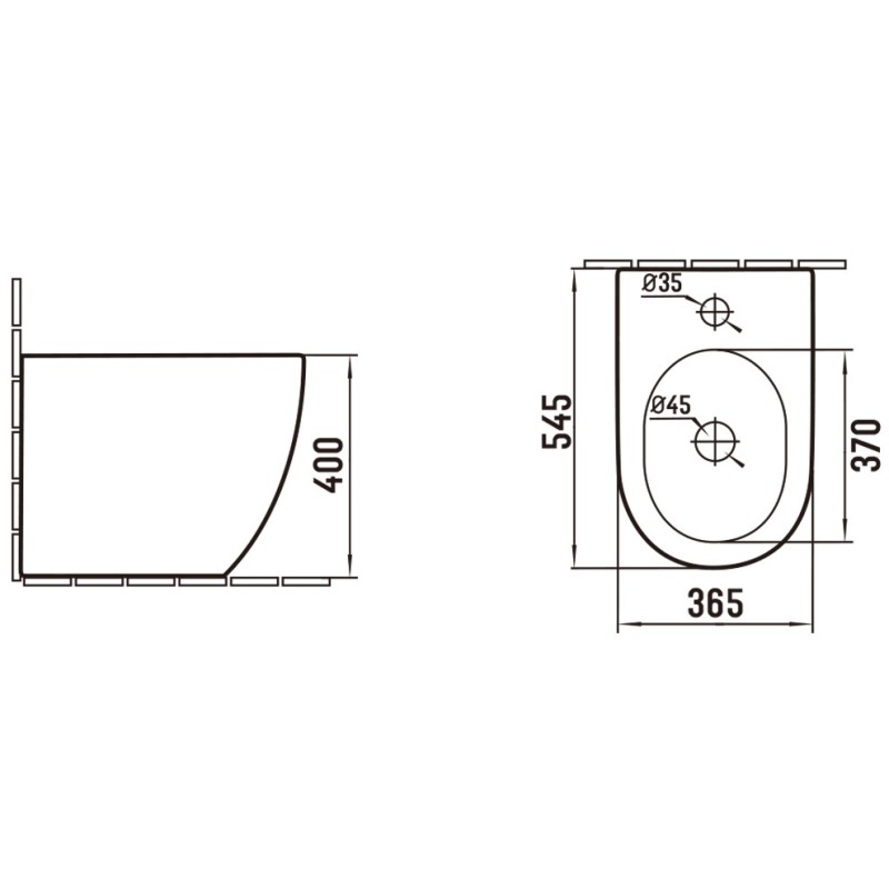 Mexen Lena álló bidé, fekete matt - 36225285