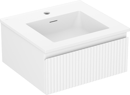 Mexen Rivel dulap baie 50 cm cu lavoar Otis, 1 sertar, canelat, alb mat - 91A20-05023-1-BF01-W18M01