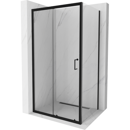 Mexen Apia cabină de duș extensibilă 100 x 80 cm, transparent, Neagră - 840-100-080-70-00