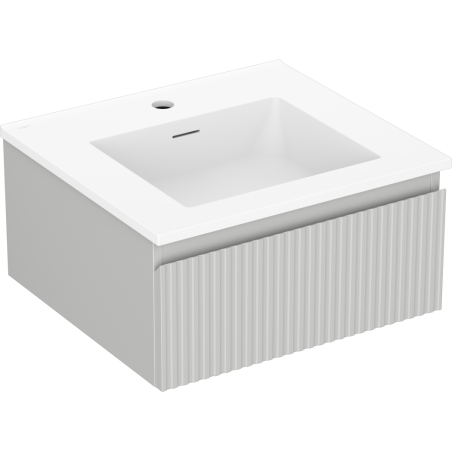Mexen Rivel dulap baie 50 cm cu lavoar Otis, 1 sertar, canelat, gri mat/alb mat - 91A20-05023-1-BF62-W18M01