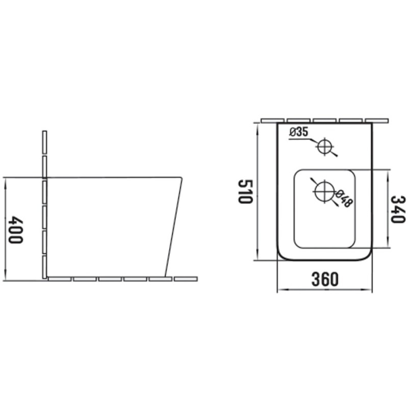 Mexen Cube bideu de podea, alb - 36925000