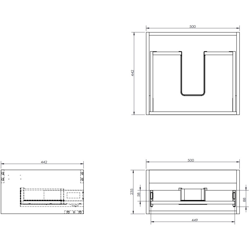 Mexen Rivel dulap de baie 50 cm cu chiuvetă Otis, 1 sertar, striat, grafit mat/alb mat - 91A20-05023-1-BF66-W18M01
