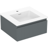 Mexen Rivel fürdőszobaszekrény 50 cm mosdóval Otis, 1 fiók, bordázott, grafit matt/fehér matt - 91A20-05023-1-BF66-W18M01