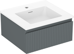 Mexen Rivel dulap baie 50 cm cu lavoar Otis, 1 sertar, canelat, grafit mat/alb mat - 91A20-05023-1-BF66-W18M01