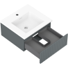 Mexen Rivel fürdőszobaszekrény 50 cm mosdóval Otis, 1 fiók, bordázott, grafit matt/fehér matt - 91A20-05023-1-BF66-W18M01