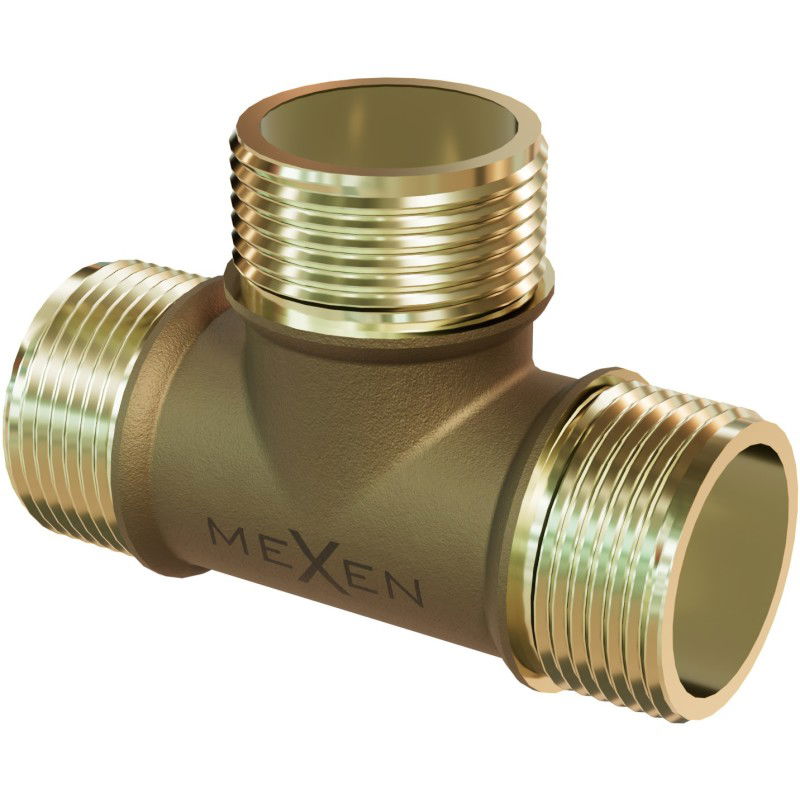 Mexen BRASS réz hármas csatlakozó 3/4 külső menet x 3/4 külső menet x 3/4 külső menet - W97411-343434