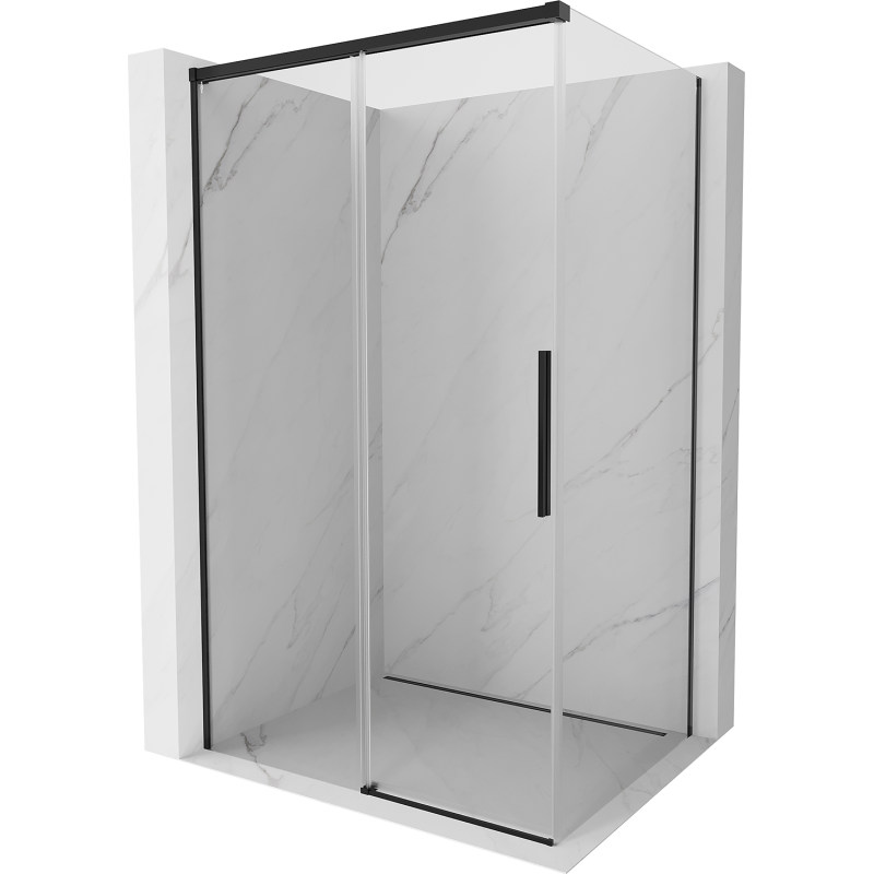 Cabină de duș glisantă Mexen Rox 135 x 120 cm, transparentă, neagră - 8C2-135-120-70-00