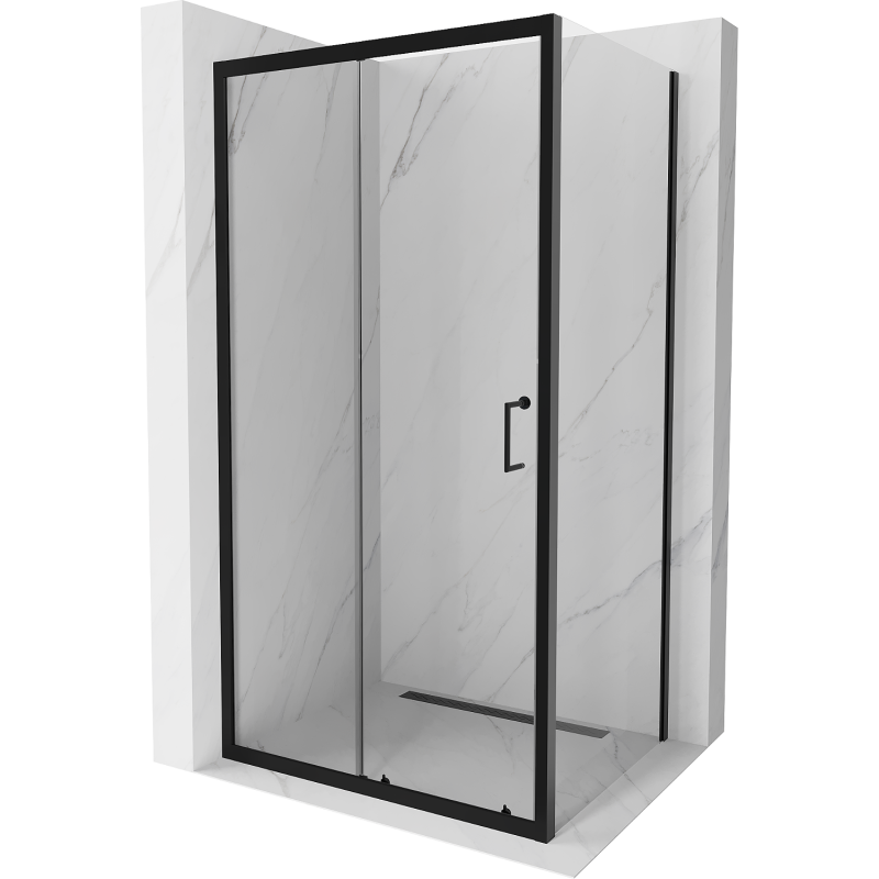 Mexen Apia cabina de duș culisantă 90 x 70 cm, transparentă, neagră - 840-090-070-70-00