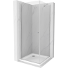 Mexen Pretoria cabină de duș batantă 70 x 70 cm, transparent, crom + cadă Flat - 852-070-070-01-00-4010