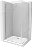 Mexen Pretoria cabina de duș cu ușă batantă 70 x 100 cm, transparentă, crom + cadă Flat - 852-070-100-01-00-4010