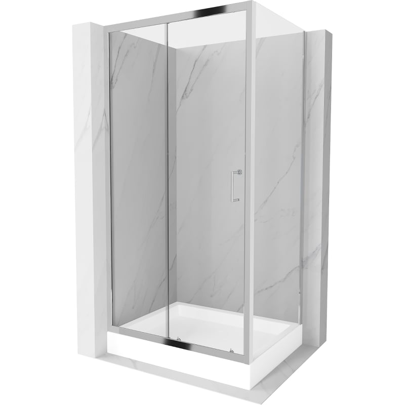 Mexen Apia cabina de duș cu uși glisante 120 x 90 cm, transparentă, crom + cădiță Rio - 840-120-090-01-00-4510