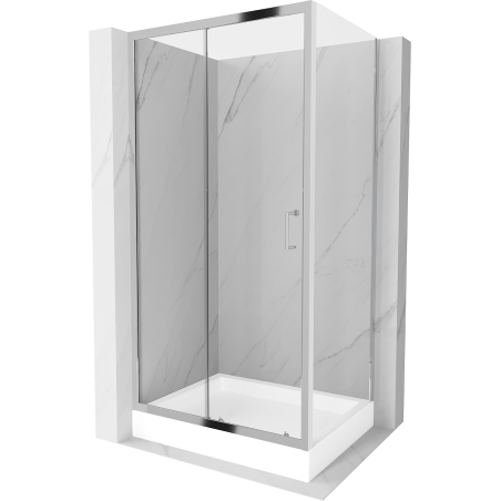 Mexen Apia cabină de duș glisantă 120 x 90 cm, transparent, crom + cadă de duș Rio - 840-120-090-01-00-4510