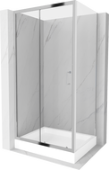 Mexen Apia cabina de duș cu uși glisante 120 x 90 cm, transparentă, crom + cădiță Rio - 840-120-090-01-00-4510