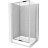 Mexen Apia cabină de duș extensibilă 100 x 80 cm, transparent, Crom + cadă de duș Rio - 840-100-080-01-00-4510
