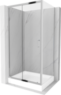 Mexen Apia cabina de duș culisantă 100 x 80 cm, transparentă, cromată + cadă de duș Rio - 840-100-080-01-00-4510
