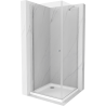 Mexen Pretoria cabină de duș cu ușă batantă 90 x 90 cm, transparent, crom + cadă de duș Flat - 852-090-090-01-00-4010