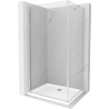 Mexen Pretoria cabină de duș cu ușă batantă 100 x 90 cm, transparentă, crom + cadă Flat - 852-100-090-01-00-4010
