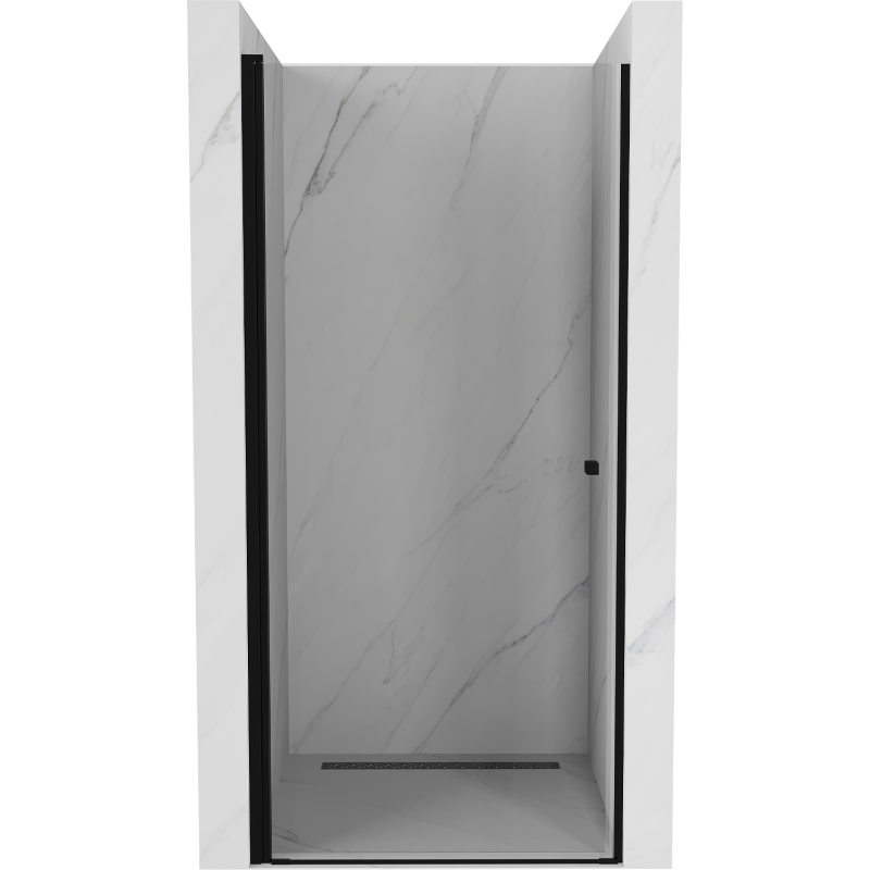 Mexen Pretoria nyíló zuhanyajtó 80 cm, átlátszó, fekete - 852-080-000-70-00