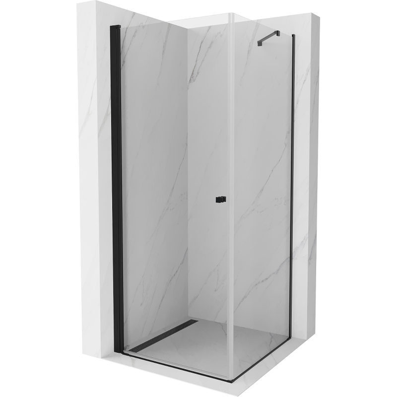 Mexen Pretoria cabina de duș cu uși batante 90 x 90 cm, transparentă, neagră - 852-090-090-70-00