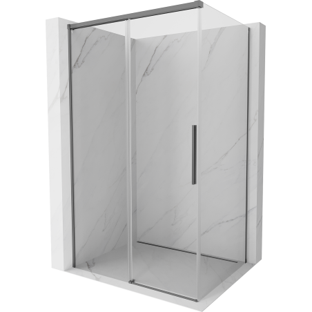Mexen Rox cabină de duș glisantă 135 x 75 cm, transparentă, gun metal - 8C2-135-075-95-00