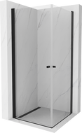 Mexen Pretoria Duo kinyitható zuhanykabin 90 x 90 cm, átlátszó, fekete - 852-090-090-70-00-02
