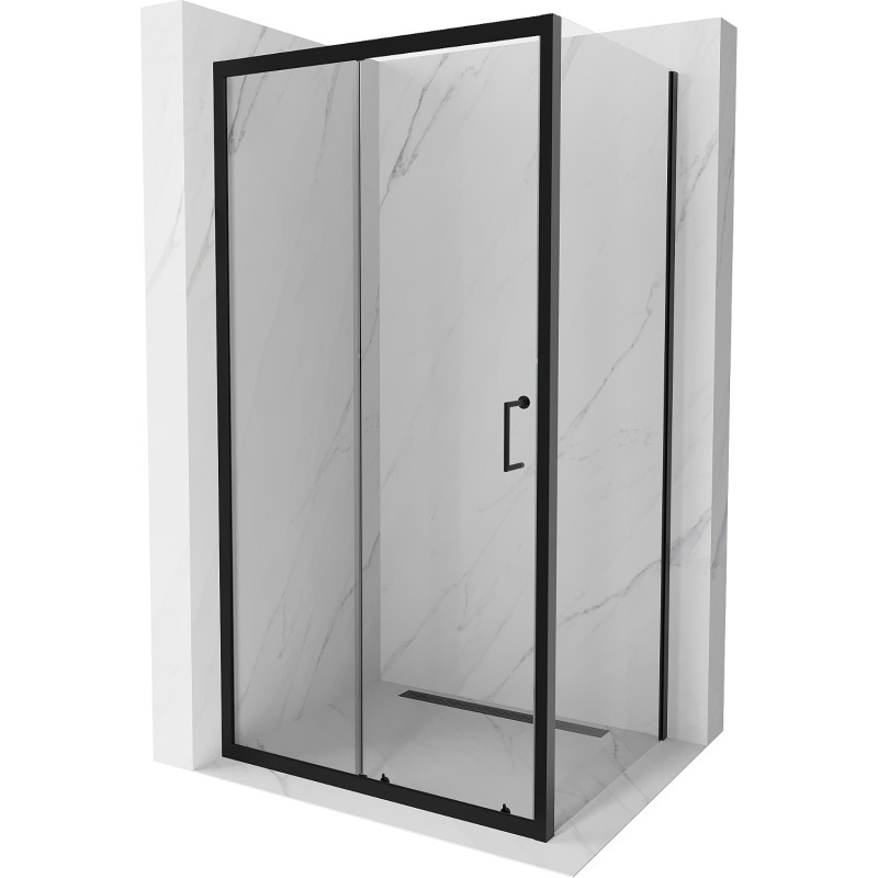 Mexen Apia 135 x 90 cm-es, tolóajtós zuhanykabin, átlátszó, fekete - 840-135-090-70-00