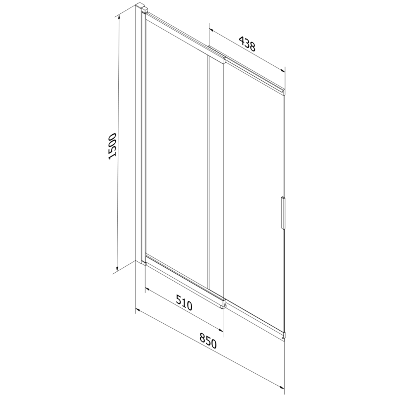 Paravan de duș culisant Mexen Fox cu 2 aripi 85 x 150 cm, transparent, alb - 891-085-002-20-00