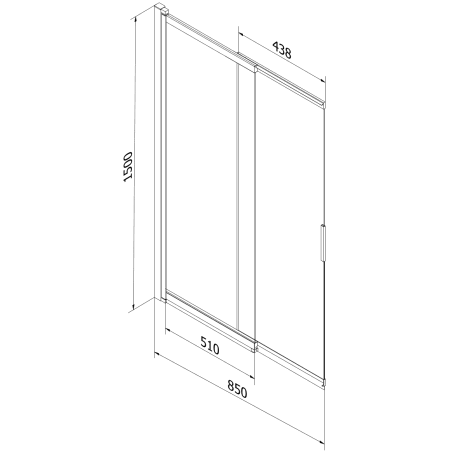 Paravan de duș culisant Mexen Fox cu 2 aripi 85 x 150 cm, transparent, alb - 891-085-002-20-00
