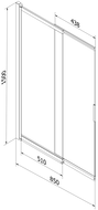 Paravan de duș culisant Mexen Fox cu 2 aripi 85 x 150 cm, transparent, alb - 891-085-002-20-00