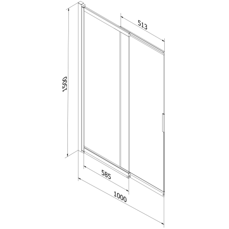 Mexen Fox paravan pentru cadă, cu 2 panouri glisante, 100 x 150 cm, transparent, alb - 891-100-002-20-00