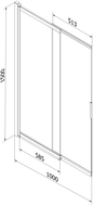 Mexen Fox paravan pentru cadă, cu 2 panouri glisante, 100 x 150 cm, transparent, alb - 891-100-002-20-00