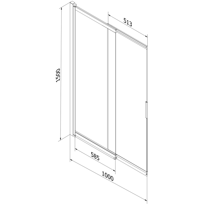 Mexen Fox paravan de baie cu 2 uși culisante 100 x 150 cm, transparent, auriu periat - 891-100-002-55-00
