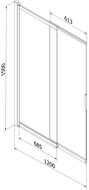 Mexen Fox paravan cadă cu 2 uși glisante 120 x 150 cm, transparent, auriu periat - 891-120-002-55-00