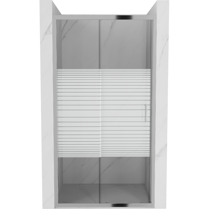 Mexen Apia ușă de duș culisantă 135 cm, Dungi, Crom - 845-135-000-01-20