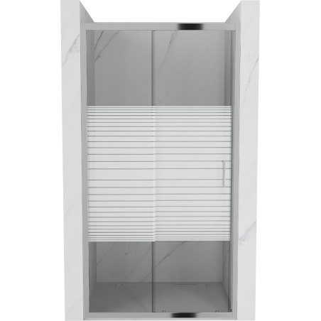 Mexen Apia ușă de duș culisantă 135 cm, Dungi, Crom - 845-135-000-01-20