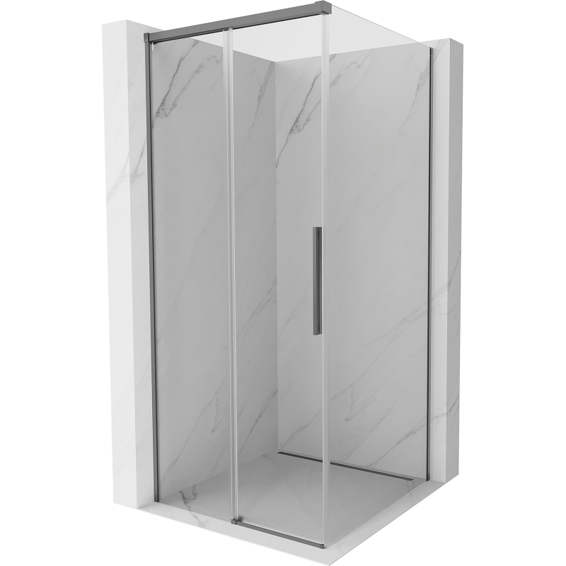 Mexen Rox cabină de duș glisantă 95 x 95 cm, transparent, metal negru - 8C2-095-095-95-00
